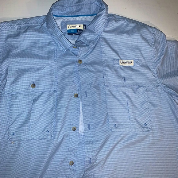 Magellan Men’s Button Down Shirt Blue - Picture 1 of 7